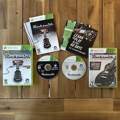 Rocksmith & Rocksmith 2014 Edition Microsoft Xbox 360 Game Bundle Tested - Image 1 of 4
