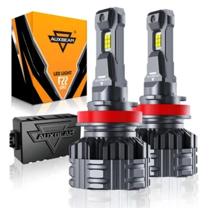 AUXBEAM F22 H11 H9 H8 LED Faros Bombillas Luz de haz bajo Blanco Frío 6500K Canbus - Imagen 1 de 12