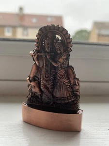 RADHA KRISHNA GOPALA HASE ANTIKE MINI-STATUE HINDU POOJA TEMPEL HANDGESCHNITZTER GOTT - Bild 1 von 4