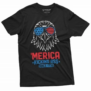 USA Eagle Merica Shirt Uomo Cool 4 luglio 1776 indipendenza maglietta patriottica - Foto 1 di 8