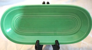 VINTAGE ORIGINAL GENUINE FIESTA GREEN UTILITY CELERY TRAY 10 1/2" HLC 30's - Picture 1 of 12