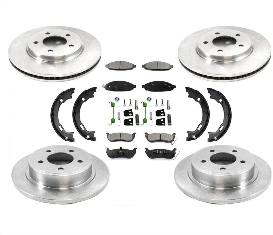 Rotores de freno delanteros traseros pastillas de freno y zapatas para Chrysler Pacifica 2004 2005 2008 Foto 1 de 1