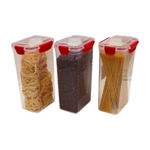 3 pcs Airtight Leakproof Pantry Kitchen Food Storage Containers clip Lid- 3200ml - Picture 1 of 26