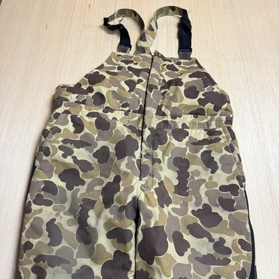 Vintage Cabelas Duck Frog Camo Bib Overalls Pants Mens L Frogskin Insulated - Image 1 of 4