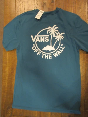 Vans Off The Wall Palm Trees Island Mens Green T Shirt Size M / Slim Fit - Image 1 of 4