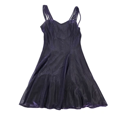 Vestido Patinador Vintage All That Jazz EE. UU. Púrpura Iridiscente Brillante Correa 9/10 Foto 1 de 4