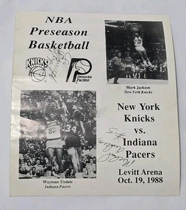 INDIANA PACERS AUTOGRAPHED 1988 HOOPS NBA PROGRAM Miller Smits Person Skiles - Picture 1 of 11