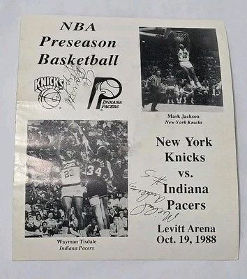 INDIANA PACERS AUTOGRAFIADO 1988 AROS PROGRAMA NBA Miller Smits Person Skiles Foto 1 de 4