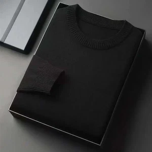 Nuevo Suéter Pullover Para Hombre Cuello Alto Color Sólido Tejido Lana Invierno Streetwears - Imagen 1 de 14
