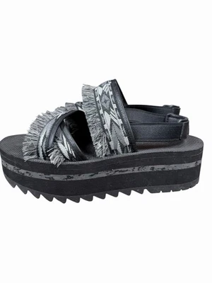 Teva Flatform Ceres Embroidery Fringe Sandals Women’s 8 Black Aztec Platform - Image 1 of 4