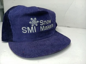 SMI Snow Makers Blue Cord Trucker Snapback Hat Made in Taiwan Vintage - Bild 1 von 7