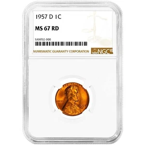 1957-D Lincoln Wheat Cent NGC MS67RD - Picture 1 of 3