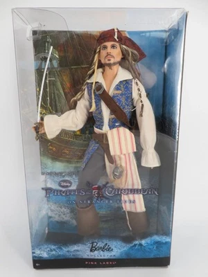 NEW Barbie Collector Pirates of the Caribbean Capt Jack Sparrow Pink Label Doll - Image 1 of 4