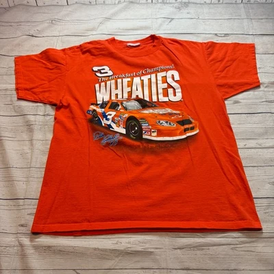 Vintage Dale Earnhardt NASCAR Wheaties Shirt Orange Men's Size Large - Image 1 of 4