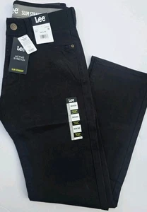 Lee Size 30x30 Men's Black Active Stretch Slim Straight Denim Jeans 0932 - Foto 1 di 3