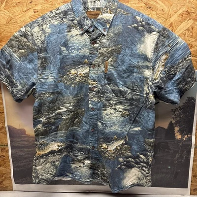 Camisa Clearwater Para Hombres XL Azul Trucha Pesca con Mosca Todo Exterior Campamento Corriente Foto 1 de 4