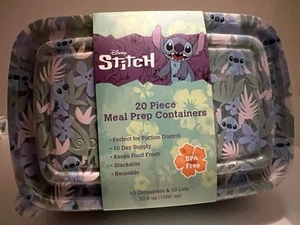 Disney Stitch 20 Piece Meal Prep Food Storage Containers BPA Free - Picture 1 of 6