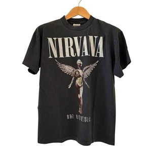 Nirvana In Utero Black Vintage Reprint Single Stitch T-shirt Giant Tag Large - Picture 1 of 7
