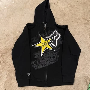 Chaqueta con Capucha Fox Racing X Rockstar Para Hombre Pequeña Negra Motocross Y2K Streetwear - Imagen 1 de 8