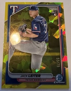 2024 Bowman Chrome Sapphire #70 Jack Leiter Gold 55/75 Rookie - Picture 1 of 2