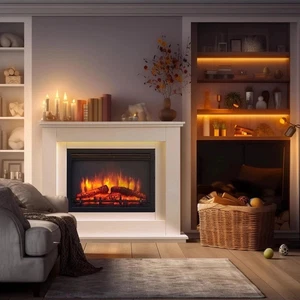 Electric Fireplace with Surround, LED Flame & Mood Light – Endeavour Castleton - Picture 1 of 10