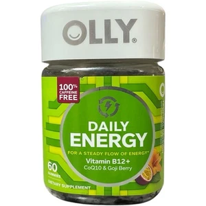 NEW Olly Daily Energy Steady Flow B12 CoQ10 Goji Berry 60 Tropical Gummies 01/26 - Picture 1 of 5