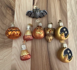 Alte Welt Halloween Miniatur Glas Ornamente 8er Set - Bild 1 von 6