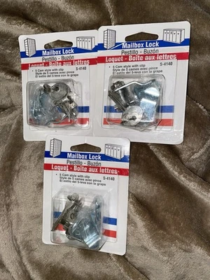 3 Mailbox Lock Cam style With Clip Nickel Finish S-4140 Set Of 3 Locks PLPCI - Image 1 of 4