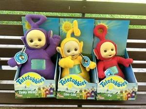 Teletubbies 14 Zoll sprechendes Plüschtier Puppe Vintage 90er 1998 neu im Karton 3er Set funktioniert - Bild 1 von 18