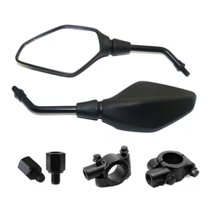 Motorcycle Motorbike ATV Rear View Side Glass Black for 7/8" 22mm Handlebar - Bild 1 von 11