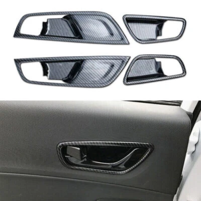 Para Hyundai Kona 2018-2022 Fibra de Carbono ABS Interior Manija de Puerta Tazón Cubierta Borde Foto 1 de 4