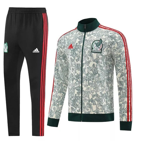 Qatar World Cup 2022 Mexico White and Green Jacket Tracksuit Jacket and Pants Cover