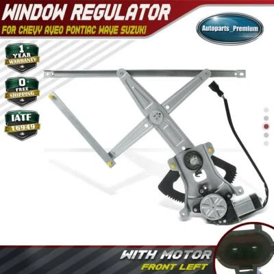 Regulador de ventana con motor para Chevy Aveo 04-11 Pontiac Wave G5 Suzuki delantero izquierdo Foto 1 de 4