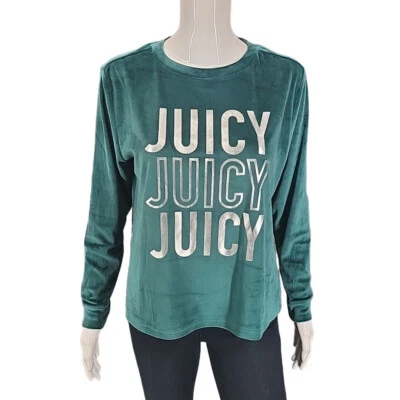Pijama Juicy Couture veludo lã lounge tamanho pequeno verde confortável roupa de dormir - Imagem 1 de 4