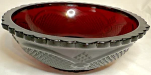 Avon 1876 Cape Cod Ruby Red Glass Serving Vegetable Bowl 8.5” W X 3” T Vintage - Picture 1 of 9