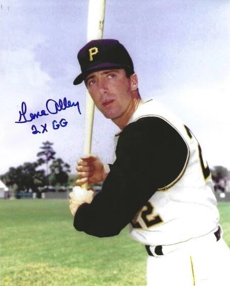 Foto autografiada de 8x10 GENE ALLEY "2X GG" Piratas de Pittsburgh con boleto de exhibición Foto 1 de 1