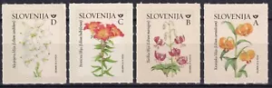 Slovenia 2024 Fiori 4 francobolli adesivi nuovi di zecca - Foto 1 di 1