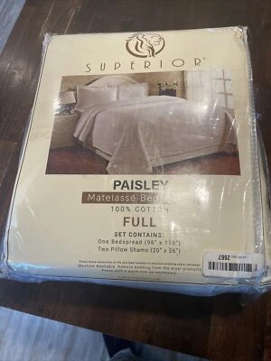 Colcha SUPERIOR Paisley Matelasseé - Colcha 100% Algodón y 2 fundas - Marfil Foto 1 de 2