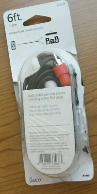 GE Stereo 33568 "Y" Adapter Cable, 6 ft 1.8 m 030878335683 - Image 1 of 3