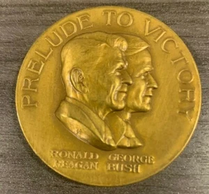 Prelude To Victory-1980 Reagan/Bush Republican Donor Bronze Coin (1 3/4") w/Box - Picture 1 of 4