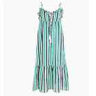 J. Crew Factory Striped Ruffle Tiered Cover-Up Dress Kelly Green Size S