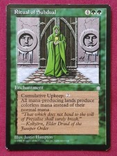Magic The Gathering ICE AGE RITUAL OF SUBDUAL single green card MTG
