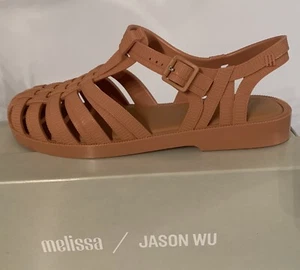 Melissa X Jason Wu Women’s Size 8 Jellies New In Box Dark Beige - Picture 1 of 4