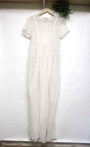 LC Runway Womens Sheer Lace Maxi Robe Size 8 Bridal Honeymoon Lingerie - Picture 1 of 14