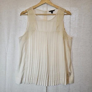 Camiseta sin mangas American Eagle Outfitter para mujer plisada con ribete frontal de encaje L - Imagen 1 de 10