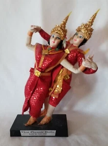 Bambola classica tailandese vintage fatta a mano in Thailandia bambola danzante statuina multimedia - Foto 1 di 13