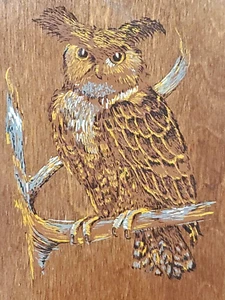 Vtg Owl Wooden Letter Bill Key Holder Corkboard Wall Hanging MCM Farmhouse READ - Picture 1 of 11