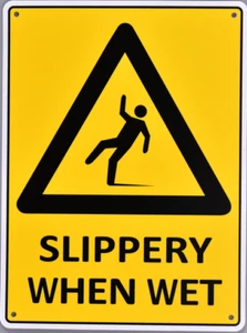 Slippery when wet - Warning Sign 100% Recyclable Highly Durable - Picture 1 of 1