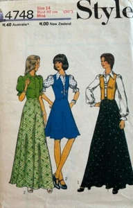 Style 4748 Sewing Pattern Petite Skirt 2 Lengths, Waistcoat & Blouse Uncut Sz14 - Picture 1 of 3