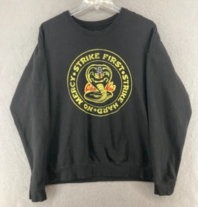 Cobra Kai Mens Sweatshirt Large Black Ripple Junction Strike First - Picture 1 of 8